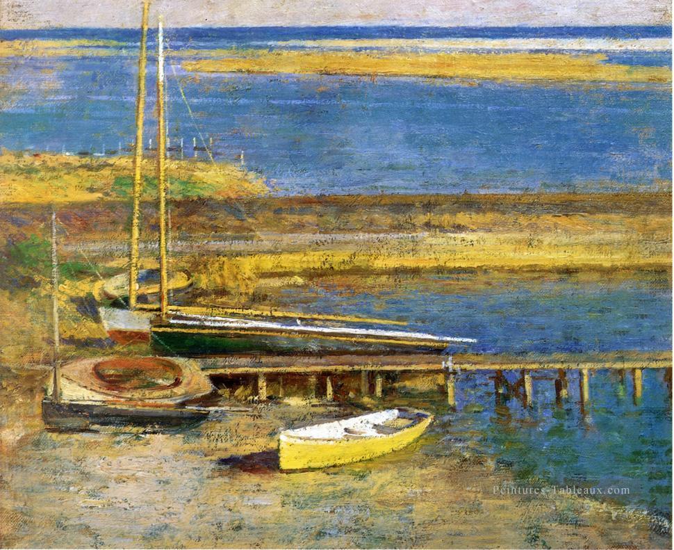 Bateaux à un débarquement impressionnisme Bateau Théodore Robinson Peintures à l'huile